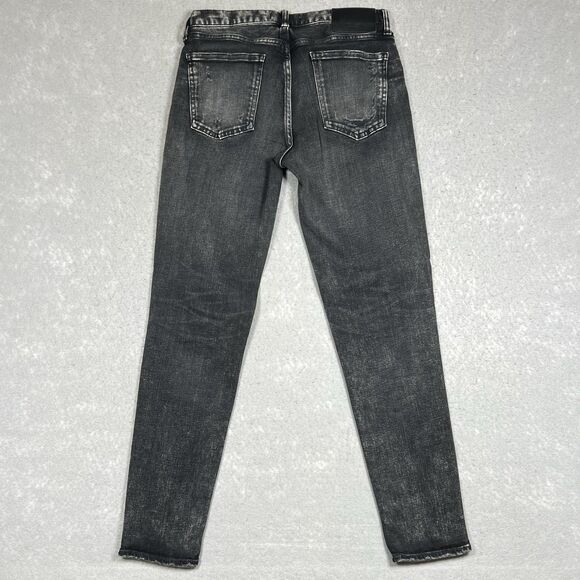 Moussy Vintage Jeans Size 27 Black Howa Skinny Distressed Pockets Japan - Picture 9 of 14